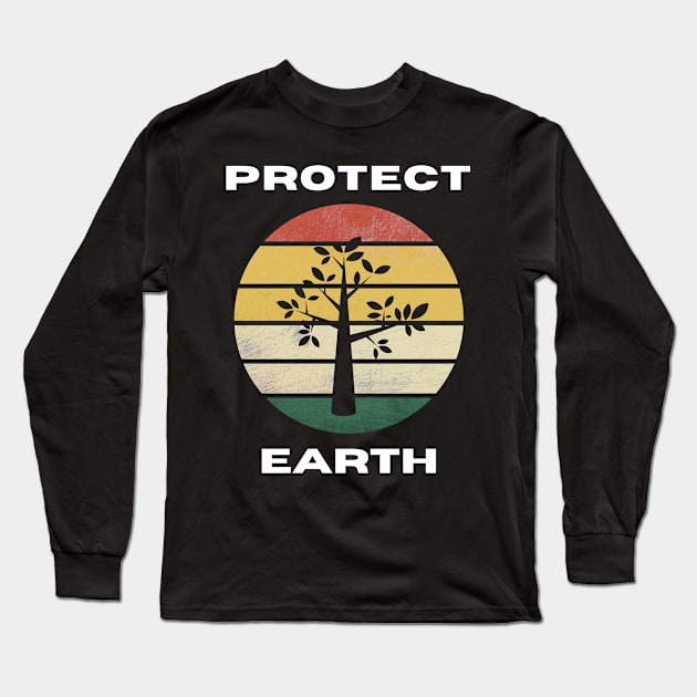 Protect Earth Environmental Awareness Universe World Shirt Ocean Sea Fish Planet Earth Green Greta Thunberg Cute Funny Mother Earth Climate Change SOS Help Pollution Nature Ozone Inspirational Cute Funny Gift Idea Long Sleeve T-Shirt by EpsilonEridani